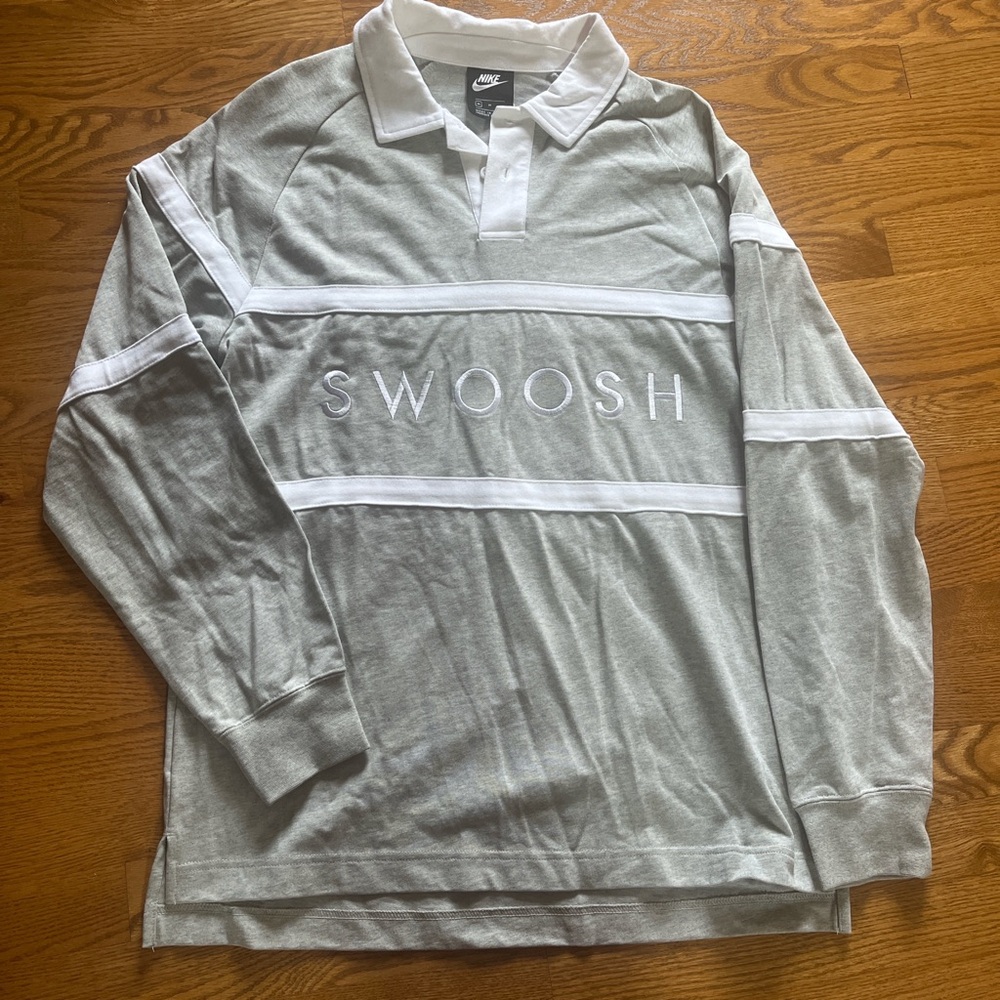 Nike Gray Swoosh Polo Shirt